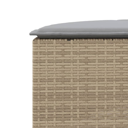 vidaXL Salon de jardin 3 pcs demi-rond beige résine tressée