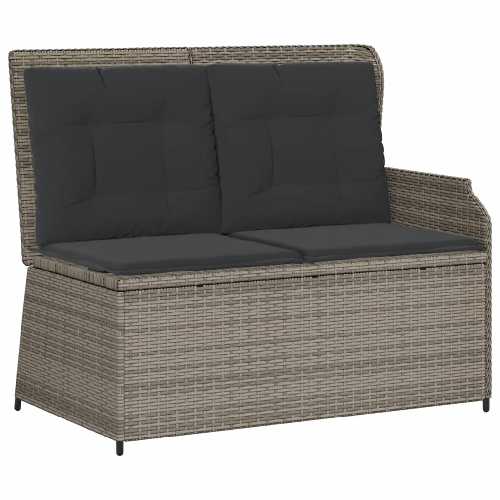 vidaXL 4-tlg. Garten-Lounge-Set mit Kissen Grau Poly Rattan