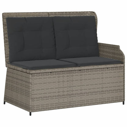 vidaXL 4-tlg. Garten-Lounge-Set mit Kissen Grau Poly Rattan