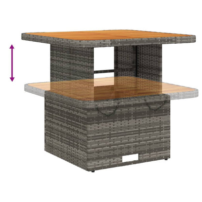 vidaXL 4-tlg. Garten-Lounge-Set mit Kissen Grau Poly Rattan