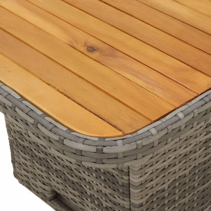 vidaXL 4-tlg. Garten-Lounge-Set mit Kissen Grau Poly Rattan