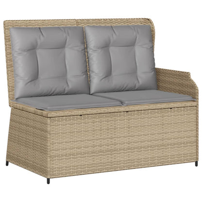 vidaXL 4-tlg. Garten-Lounge-Set mit Kissen Beige Poly Rattan