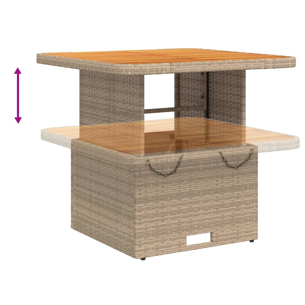 vidaXL 4-tlg. Garten-Lounge-Set mit Kissen Beige Poly Rattan