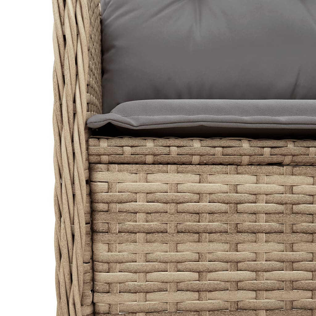 vidaXL 4-tlg. Garten-Lounge-Set mit Kissen Beige Poly Rattan