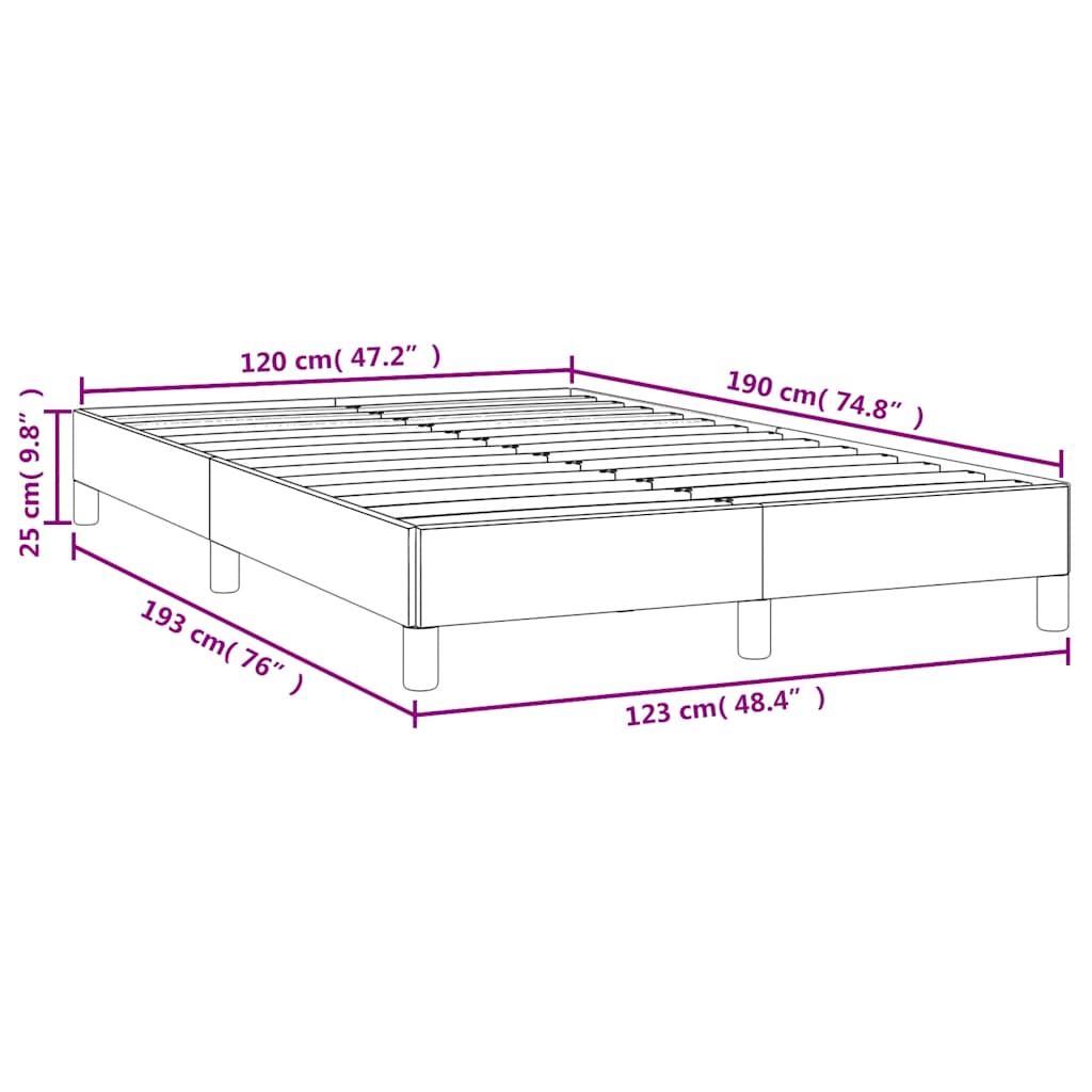 vidaXL Cadre de lit sans matelas crème 120x190 cm similicuir