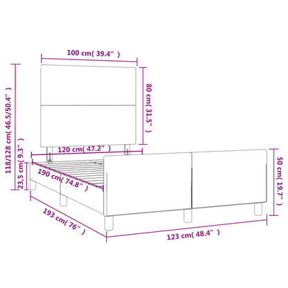vidaXL Cadre de lit sans matelas taupe 120x190 cm tissu