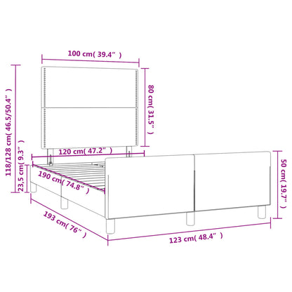 vidaXL Cadre de lit sans matelas taupe 120x190 cm tissu