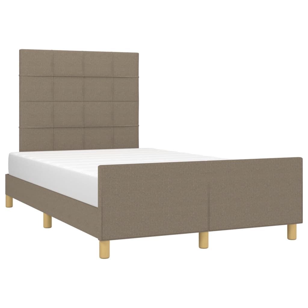 vidaXL Cadre de lit sans matelas taupe 120x190 cm tissu