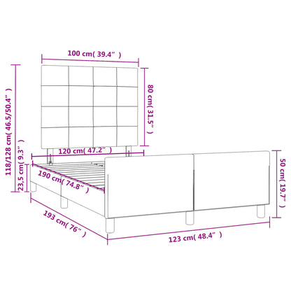 vidaXL Cadre de lit sans matelas taupe 120x190 cm tissu