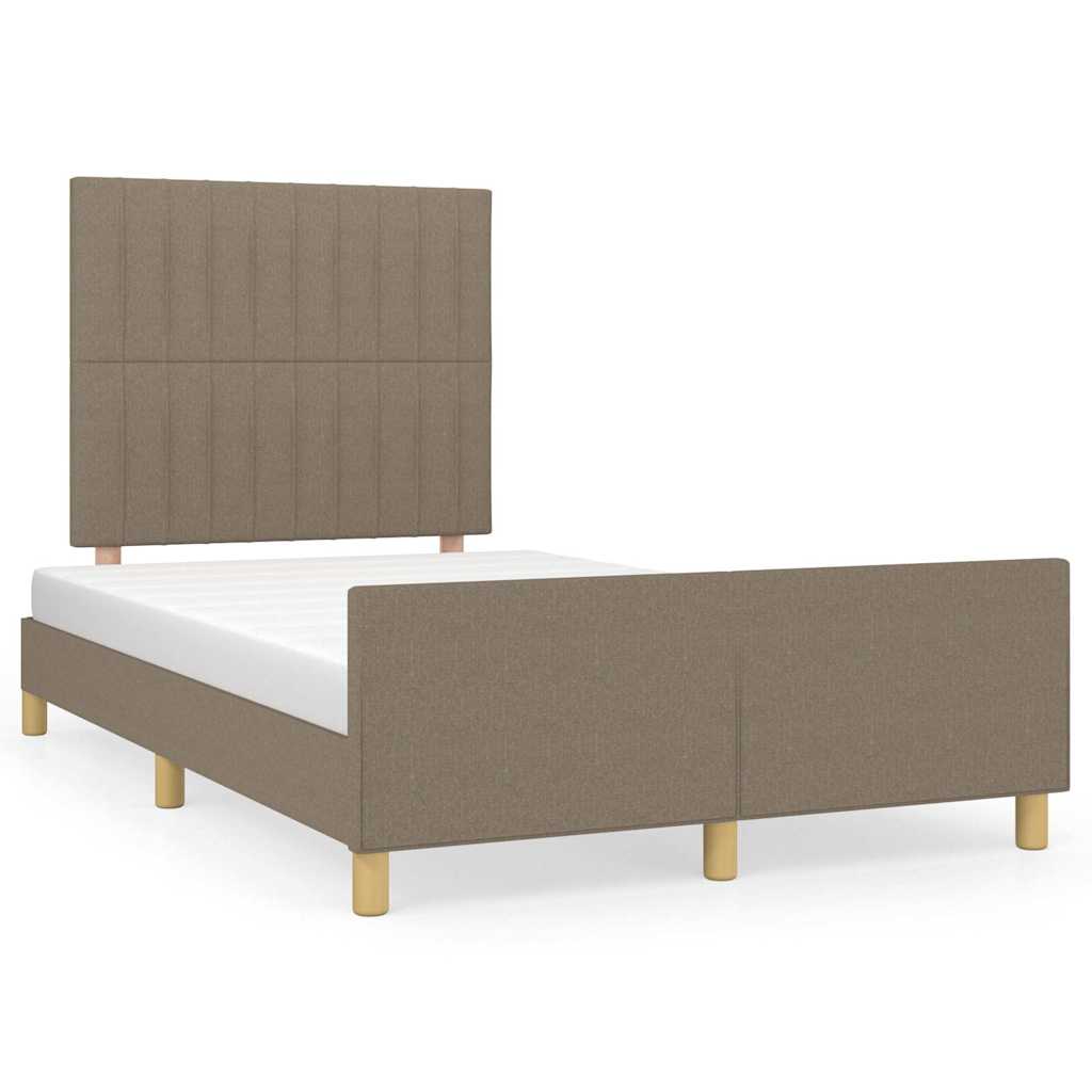 vidaXL Cadre de lit sans matelas taupe 120x190 cm tissu