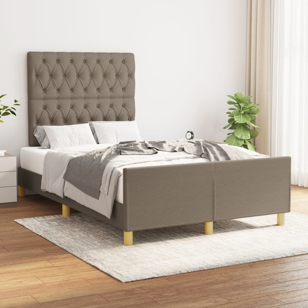 vidaXL Cadre de lit sans matelas taupe 120x190 cm tissu