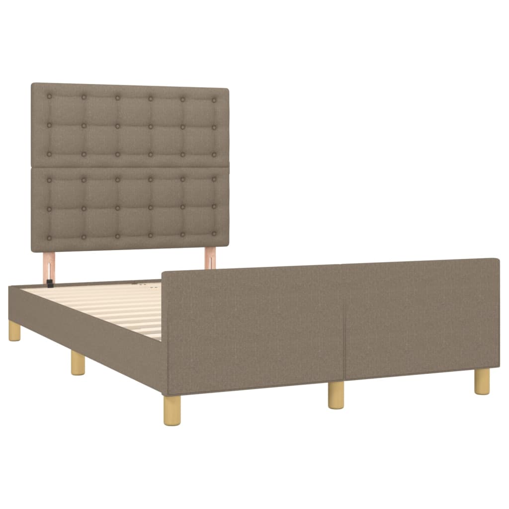 vidaXL Cadre de lit sans matelas taupe 120x190 cm tissu