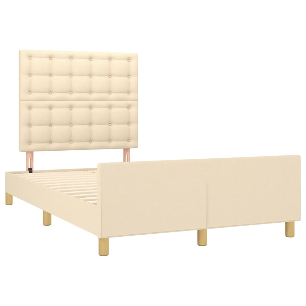 vidaXL Cadre de lit sans matelas crème 120x190 cm tissu