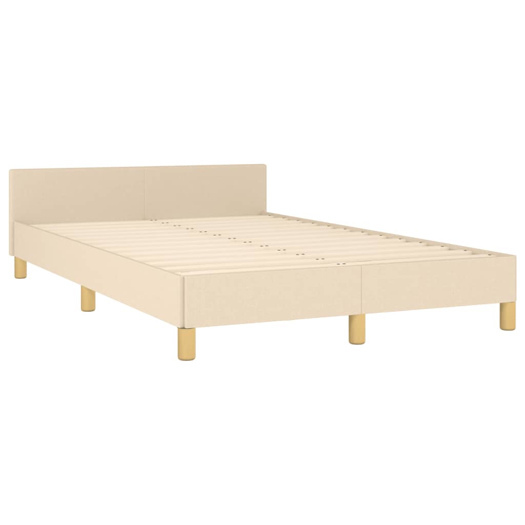 vidaXL Cadre de lit sans matelas crème 120x190 cm tissu