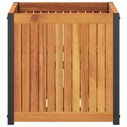 vidaXL Pflanzkübel 45x45x44 cm Massivholz Akazie und Stahl