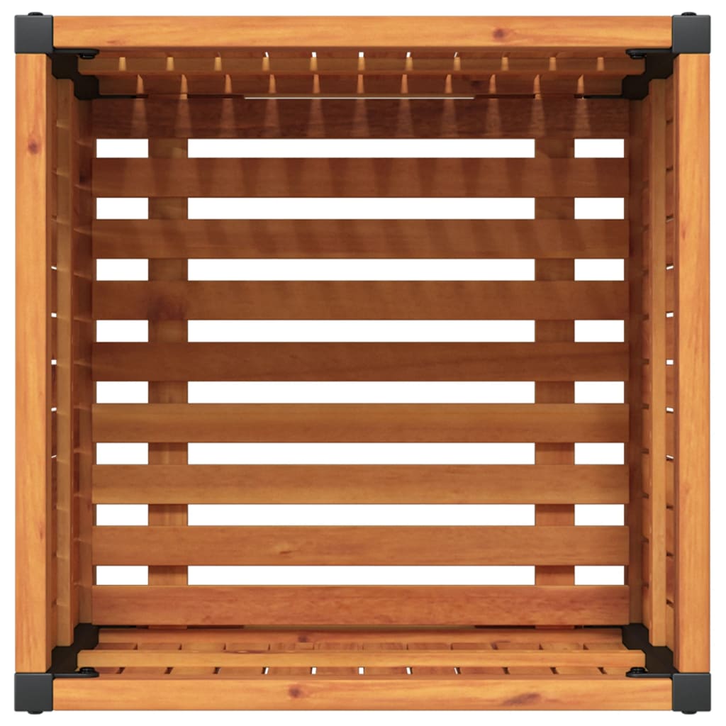 vidaXL Pflanzkübel 45x45x44 cm Massivholz Akazie und Stahl
