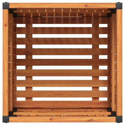 vidaXL Pflanzkübel 45x45x44 cm Massivholz Akazie und Stahl