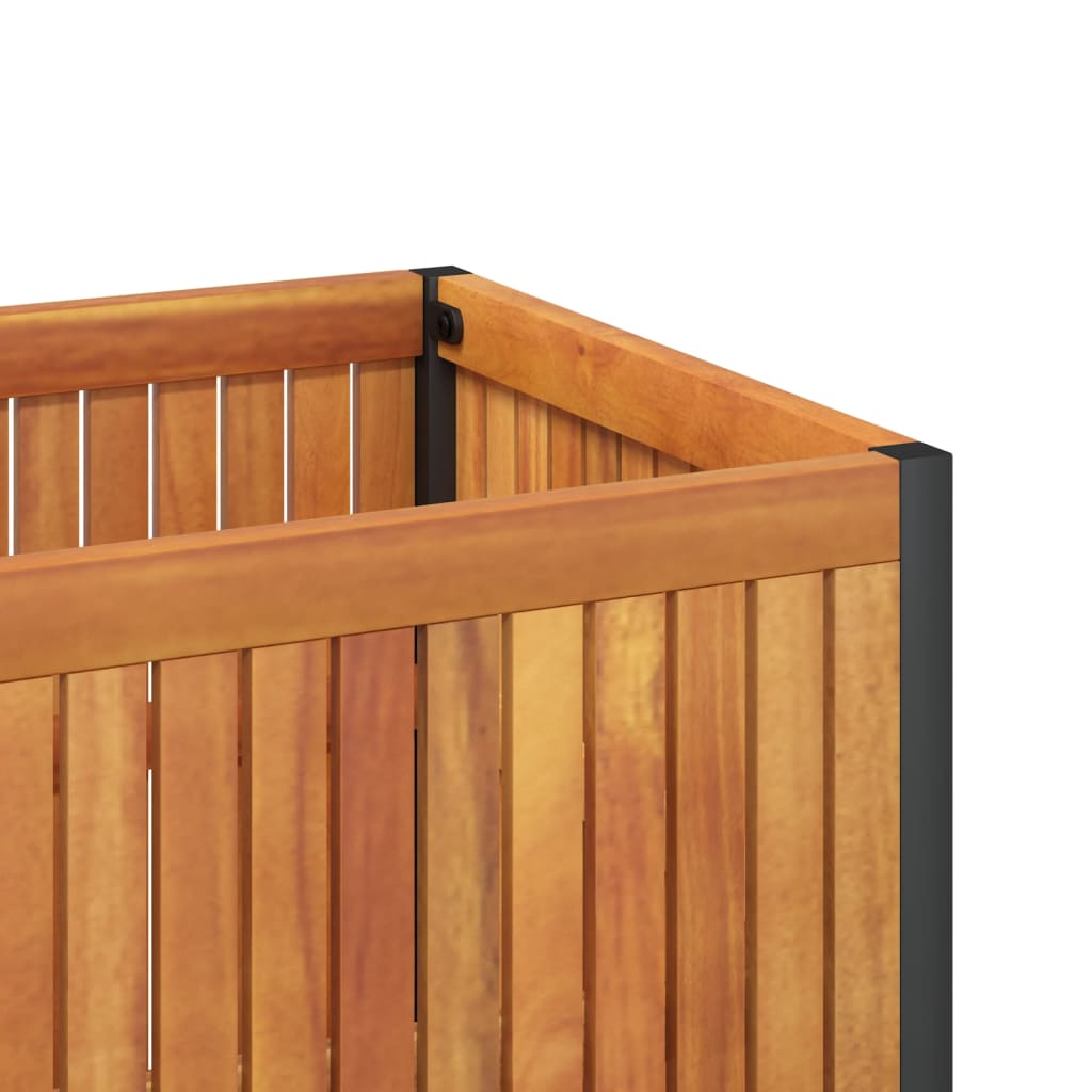 vidaXL Pflanzkübel 45x45x44 cm Massivholz Akazie und Stahl