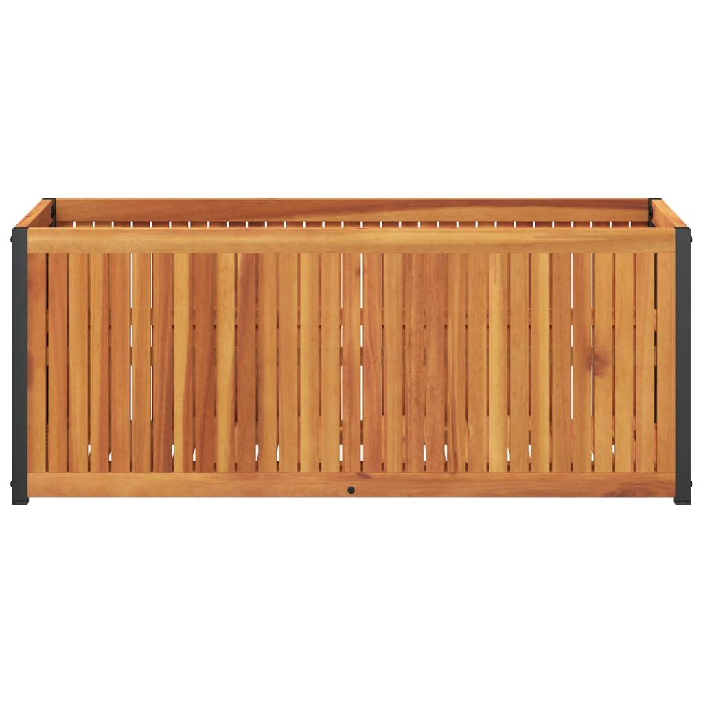 vidaXL Pflanzkübel 110x45x44 cm Massivholz Akazie und Stahl
