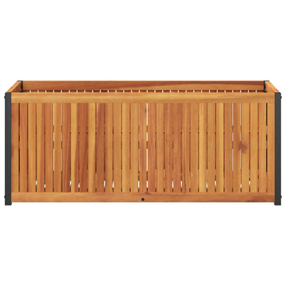 vidaXL Pflanzkübel 110x45x44 cm Massivholz Akazie und Stahl