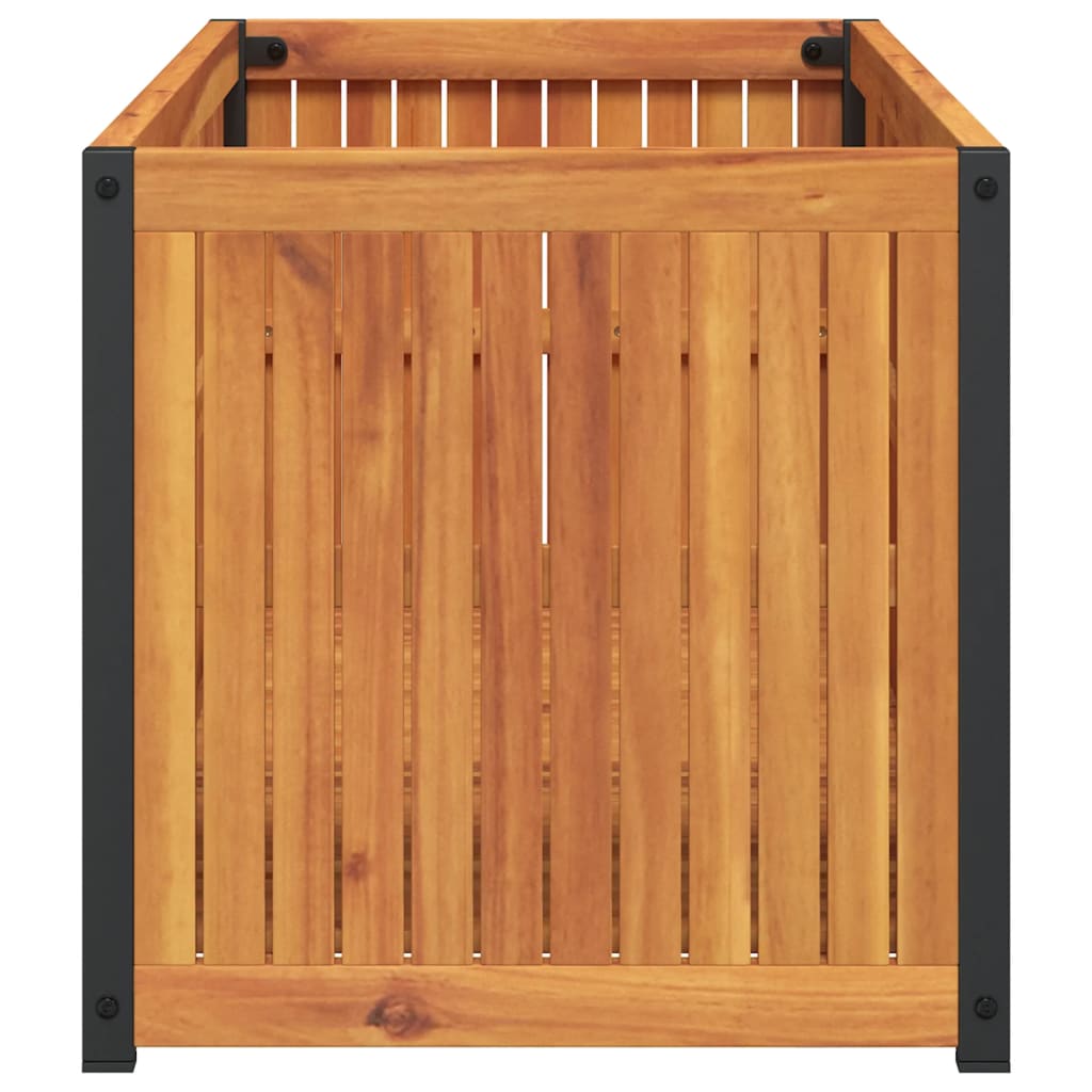 vidaXL Pflanzkübel 110x45x44 cm Massivholz Akazie und Stahl
