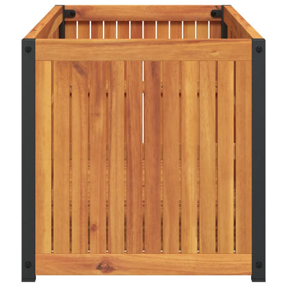 vidaXL Pflanzkübel 110x45x44 cm Massivholz Akazie und Stahl