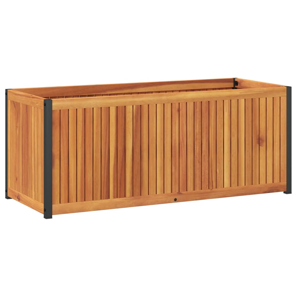 vidaXL Pflanzkübel 110x45x44 cm Massivholz Akazie und Stahl