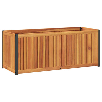 vidaXL Pflanzkübel 110x45x44 cm Massivholz Akazie und Stahl