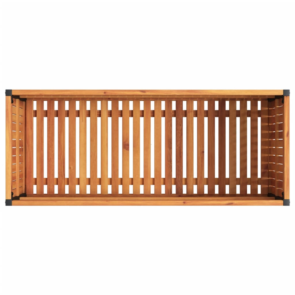 vidaXL Pflanzkübel 110x45x44 cm Massivholz Akazie und Stahl