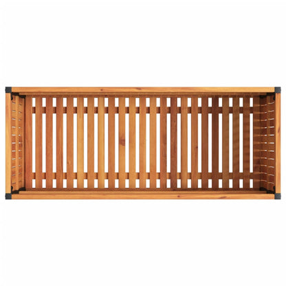 vidaXL Pflanzkübel 110x45x44 cm Massivholz Akazie und Stahl
