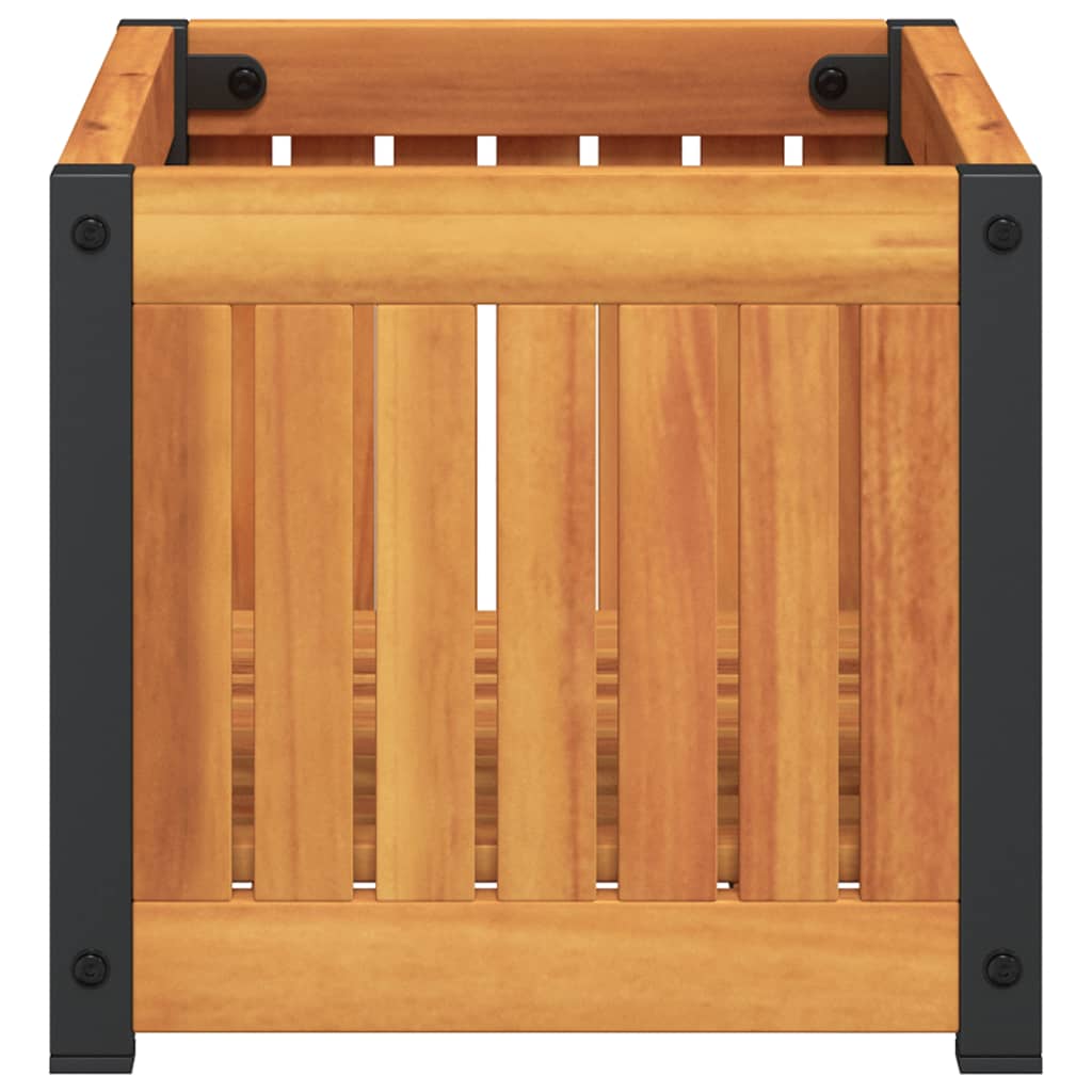 vidaXL Pflanzkübel 45x30x27,5 cm Massivholz Akazie und Stahl