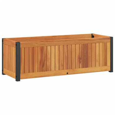 vidaXL Pflanzkübel 80x30x27,5 cm Massivholz Akazie und Stahl