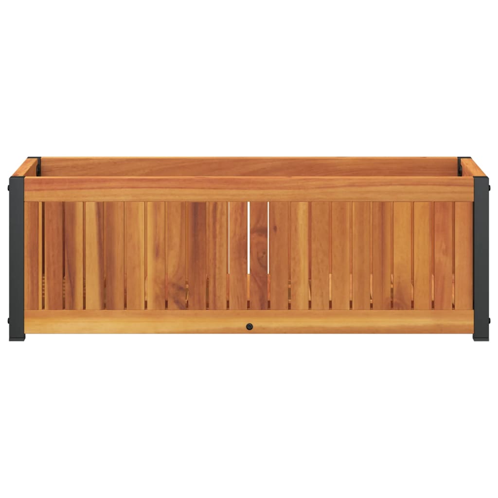 vidaXL Pflanzkübel 80x30x27,5 cm Massivholz Akazie und Stahl