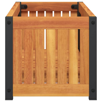 vidaXL Pflanzkübel 80x30x27,5 cm Massivholz Akazie und Stahl
