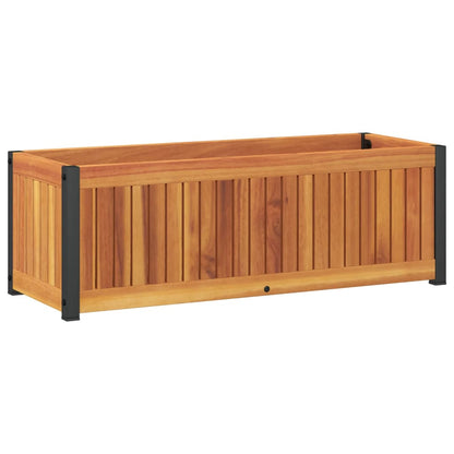 vidaXL Pflanzkübel 80x30x27,5 cm Massivholz Akazie und Stahl