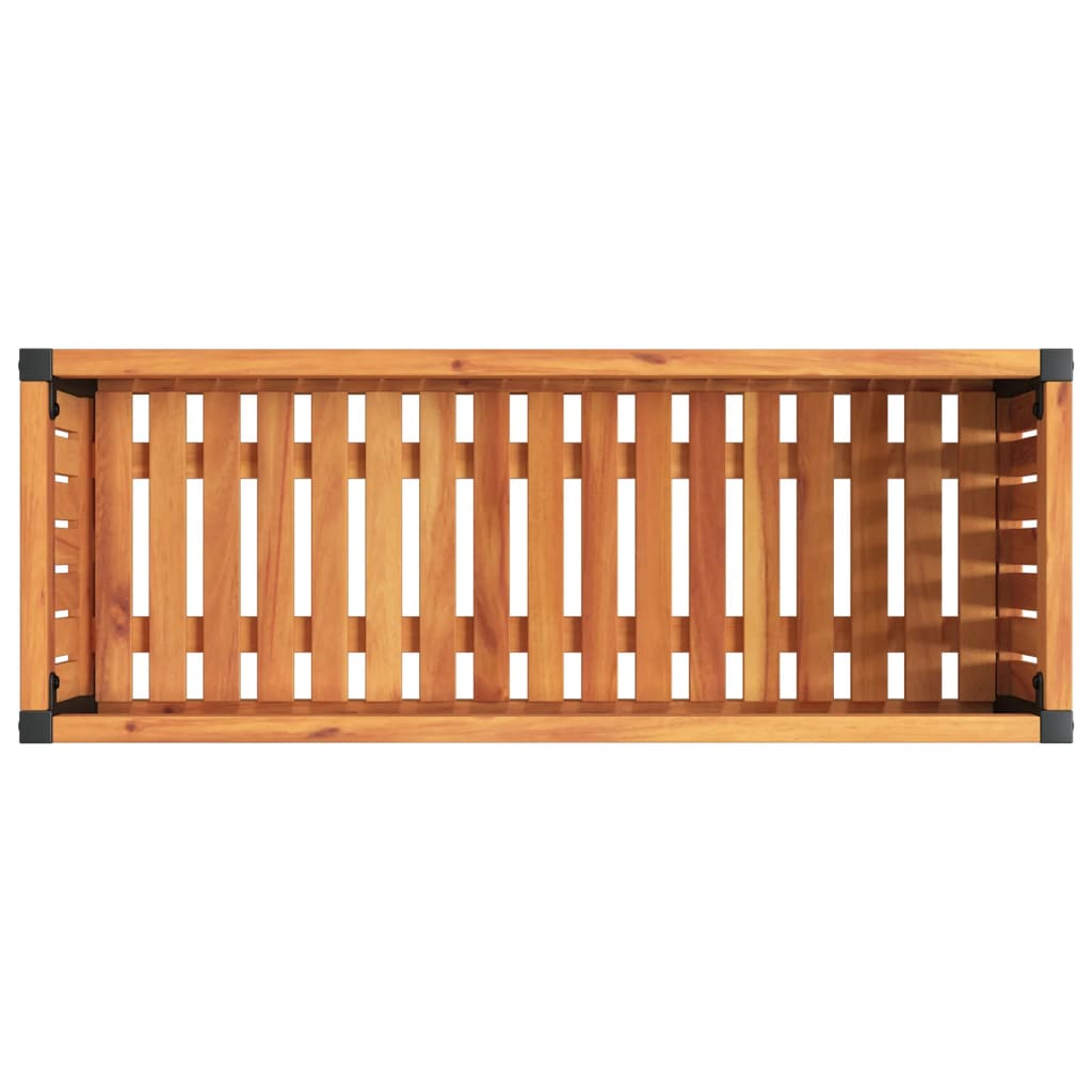 vidaXL Pflanzkübel 80x30x27,5 cm Massivholz Akazie und Stahl