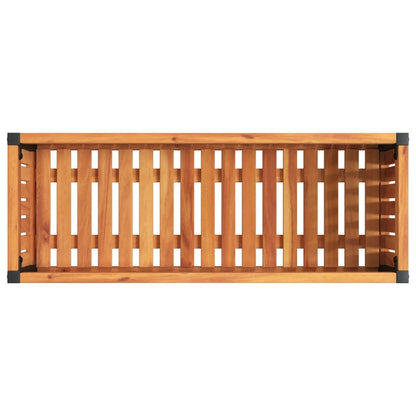 vidaXL Pflanzkübel 80x30x27,5 cm Massivholz Akazie und Stahl
