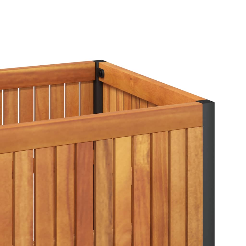 vidaXL Pflanzkübel 80x30x27,5 cm Massivholz Akazie und Stahl