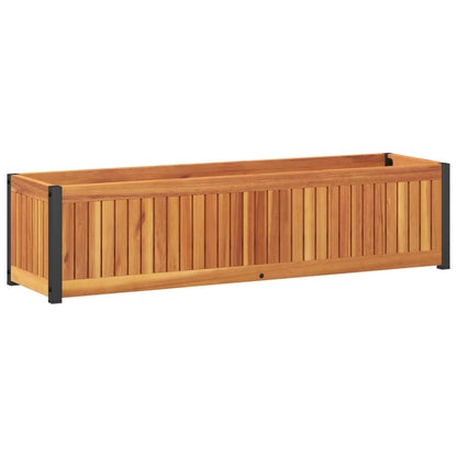 vidaXL Pflanzkübel 110x30x27,5 cm Massivholz Akazie und Stahl