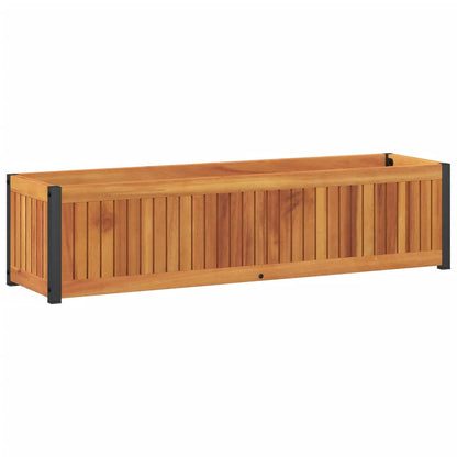vidaXL Pflanzkübel 110x30x27,5 cm Massivholz Akazie und Stahl