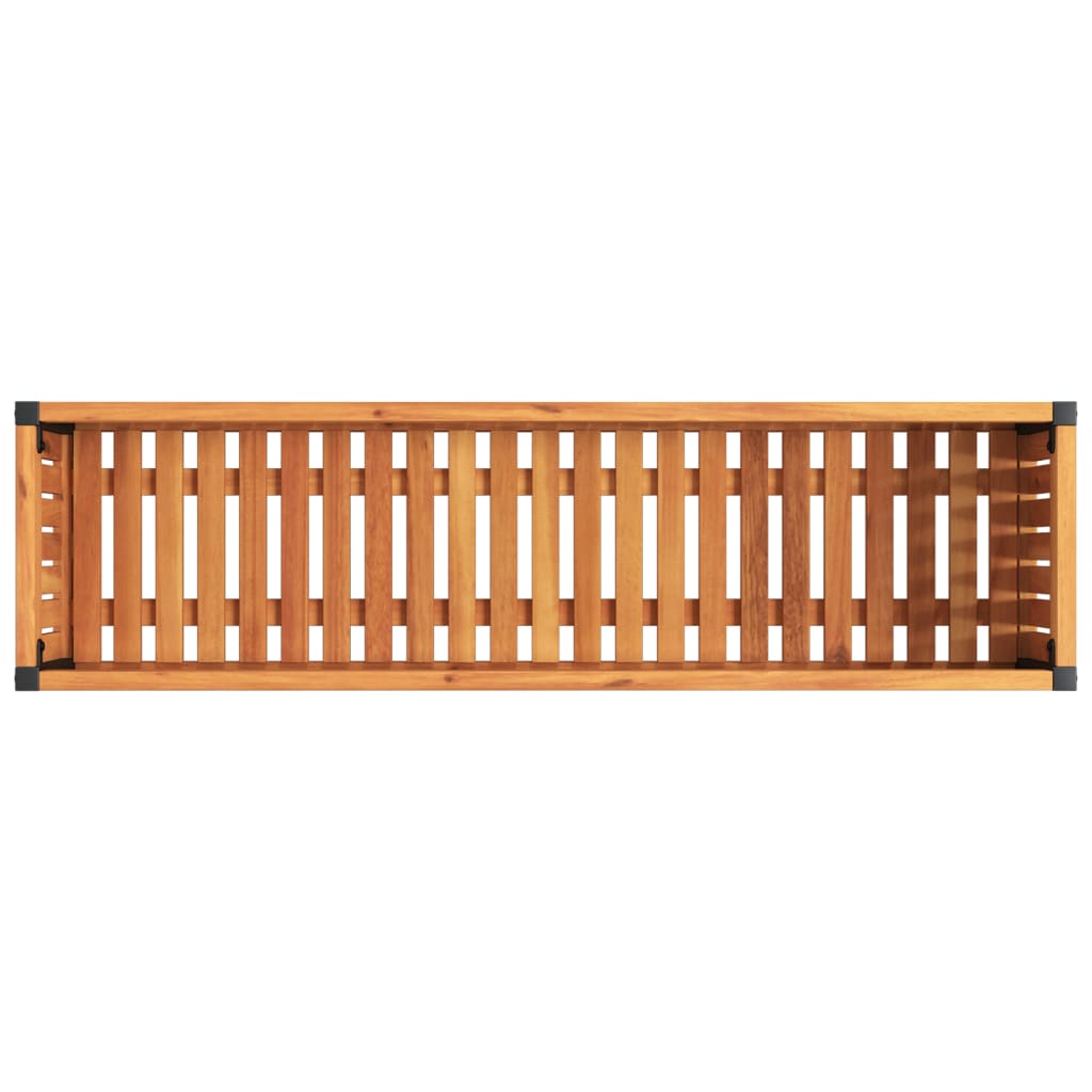 vidaXL Pflanzkübel 110x30x27,5 cm Massivholz Akazie und Stahl