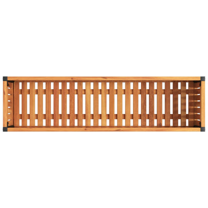 vidaXL Pflanzkübel 110x30x27,5 cm Massivholz Akazie und Stahl