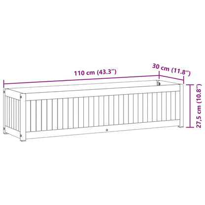 vidaXL Pflanzkübel 110x30x27,5 cm Massivholz Akazie und Stahl