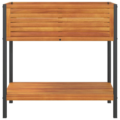 vidaXL Pflanzkübel mit Ablage 80x45x80 cm Massivholz Akazie und Stahl