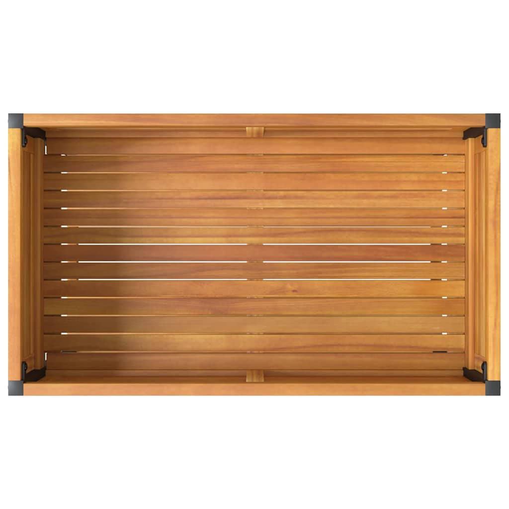 vidaXL Pflanzkübel mit Ablage 80x45x80 cm Massivholz Akazie und Stahl