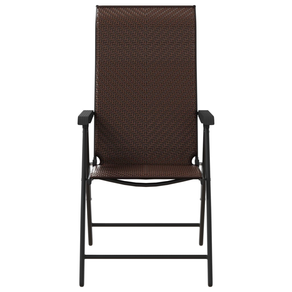 vidaXL Gartenstühle 4 Stk. Klappbar Braun Poly Rattan