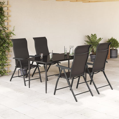 vidaXL Chaises de jardin 4 pcs. Pliantes Noir marron café Résine tressée