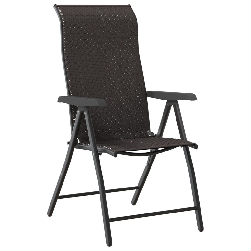 vidaXL Chaises de jardin 4 pcs. Pliantes Noir marron café Résine tressée