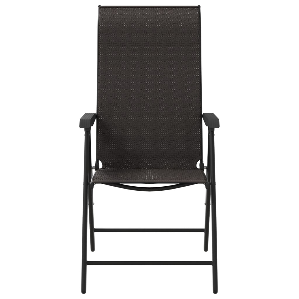 vidaXL Chaises de jardin 4 pcs. Pliantes Noir marron café Résine tressée