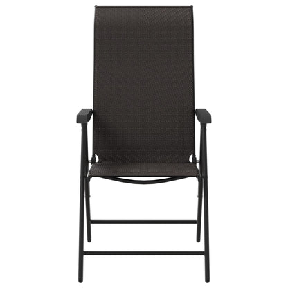 vidaXL Chaises de jardin 4 pcs. Pliantes Noir marron café Résine tressée
